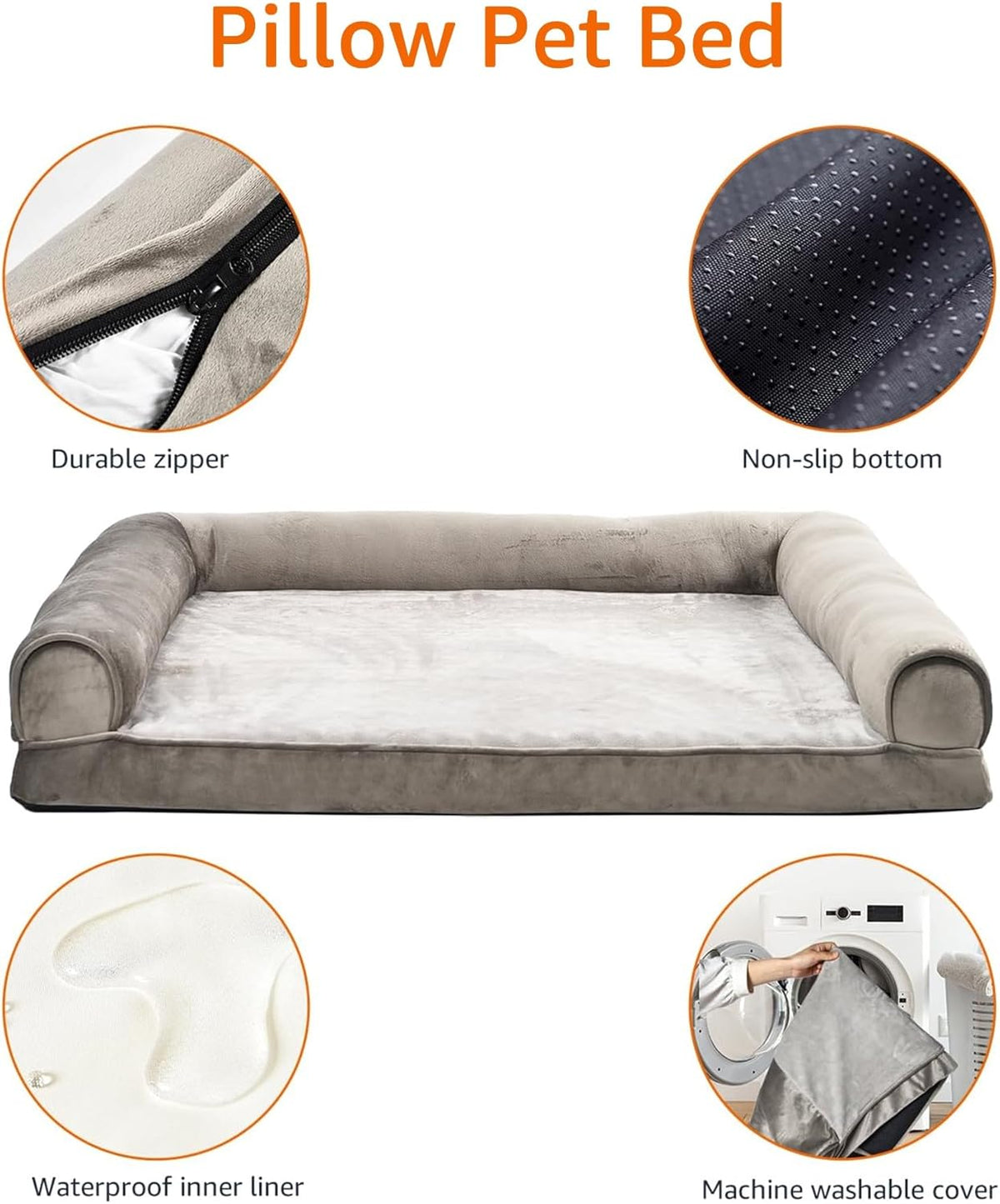Amazon Basics Dog Bed with Cooling Gel Memory Foam, Pressure-Relief Support for Dogs up to 90lbs