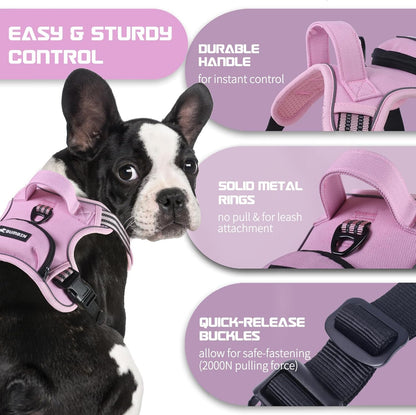 BUMBIN Dog Harness for Large Dogs, No Pull Adjustable No Choke Pet Vest with Dog Leash Fit Smart