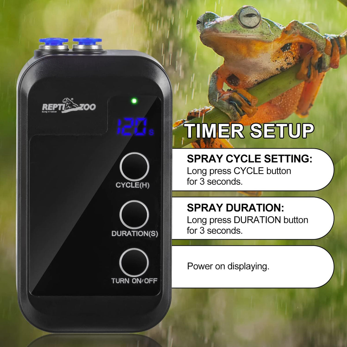 REPTI ZOO Reptile Humidifier, Mini Automatic Misting System for Reptile Terrariums, Rainforest