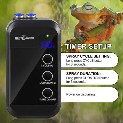 REPTI ZOO Reptile Humidifier, Mini Automatic Misting System for Reptile Terrariums, Rainforest