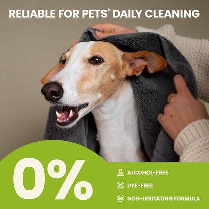 Dog Ear Finger Wipes for Dogs & Cats, Thicker Dog Ear Cat Ear Cleaner Wipes, Natural Relief Dog Ear