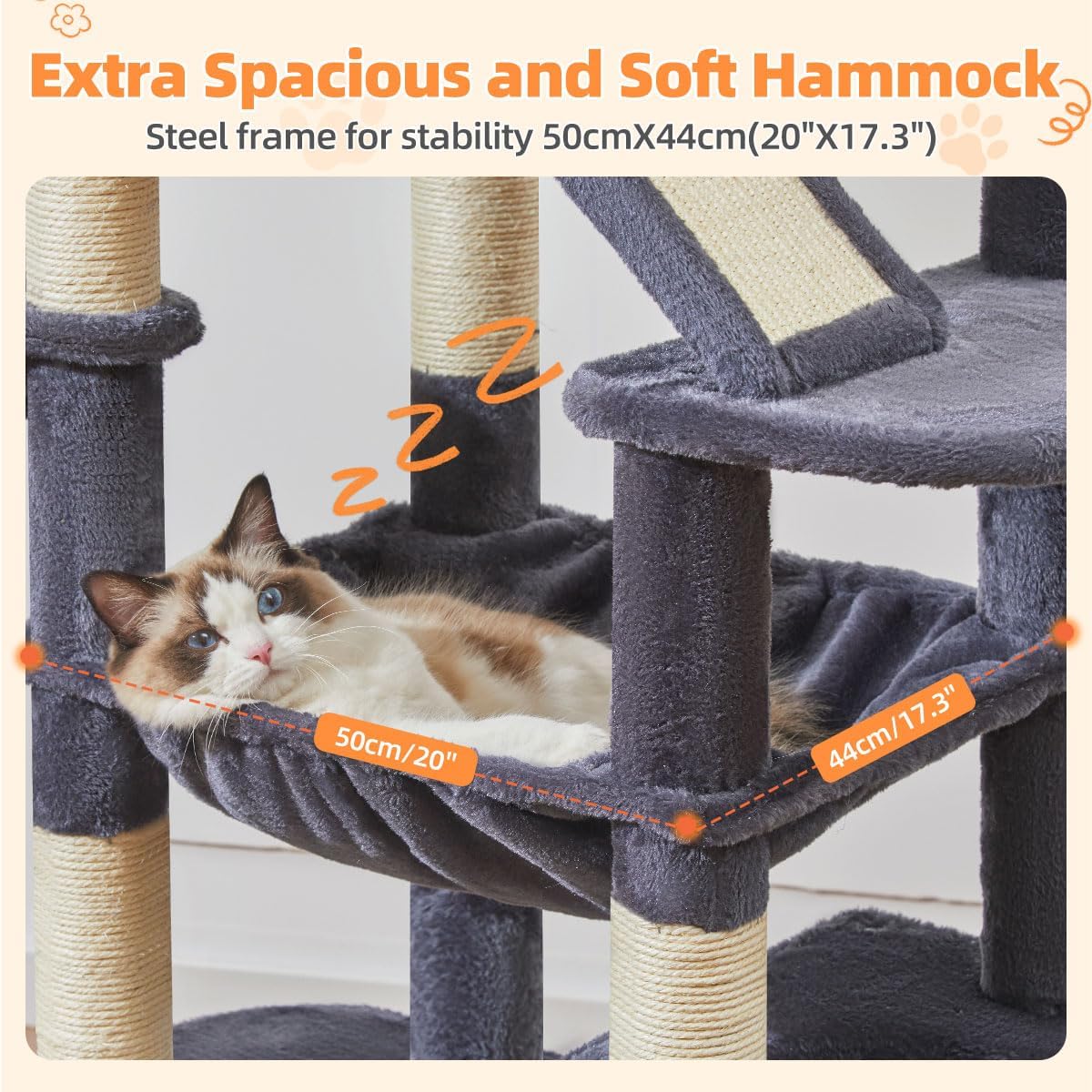 Taoqimiao Cat Tree 71-Inch, Cat Tower for Indoor Cats Large Adult, Multi-Level Large Cat Condo, 8