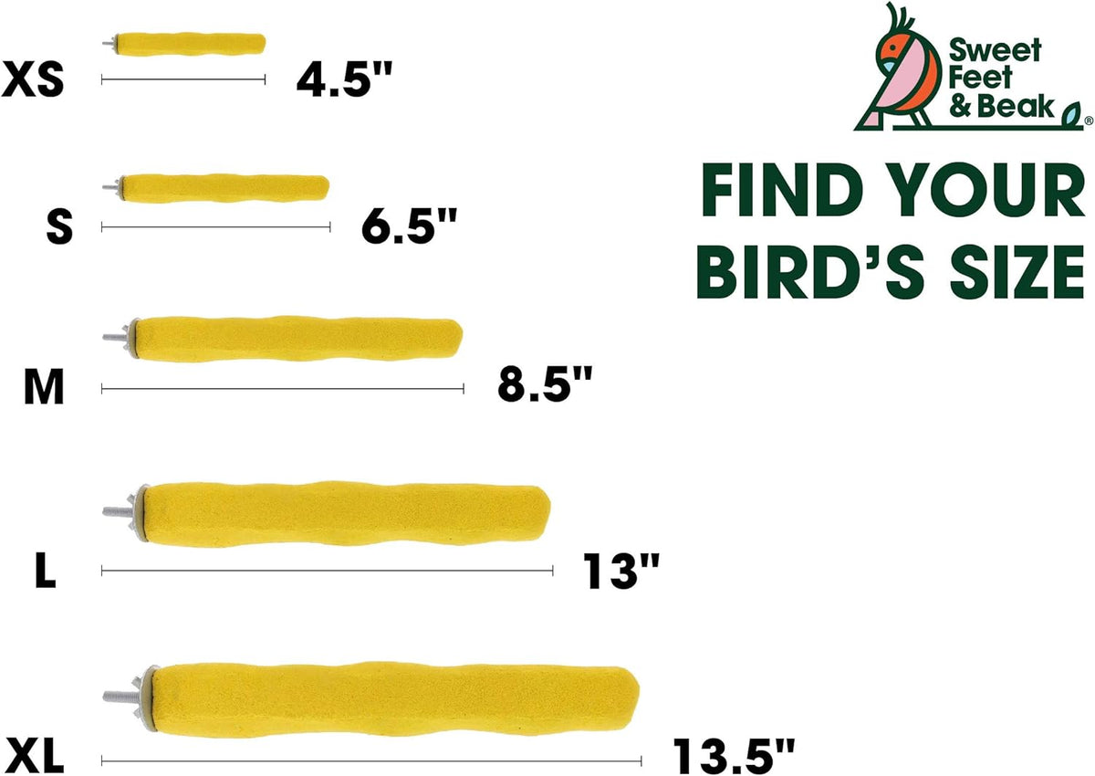 Comfort Grip Safety Perch for Bird Cages - Pedicure Perch for Birds to Keep Nails and Beaks in Top