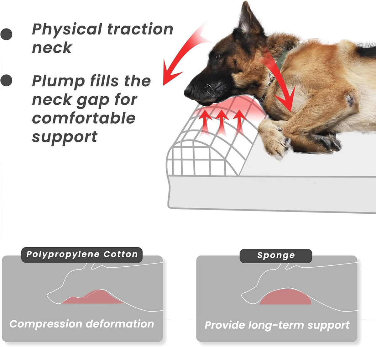 Laifug Orthopedic Memory Foam Extra Large Dog Bed with Pillow and Durable Water Proof Liner &