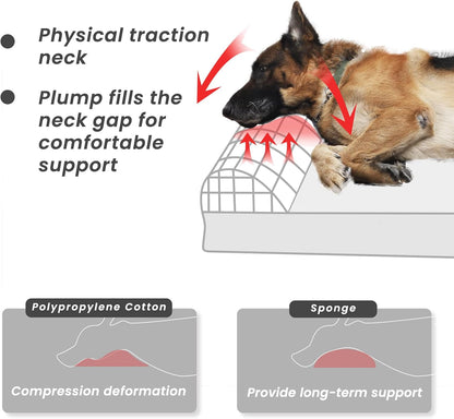 Laifug Orthopedic Memory Foam Dog Bed with Pillow and Durable Water Proof Liner & Removable