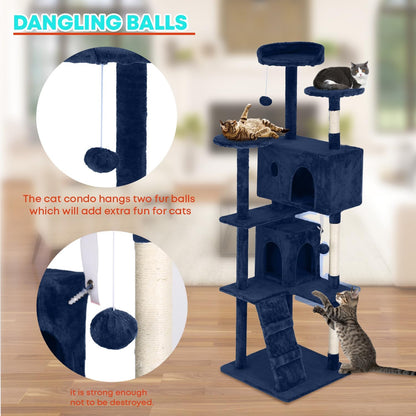FDW Cat Tree 70in Cat Tower Multi-Level Durable Cat Scratching Post & Cozy Fun Cat Jumping Platform