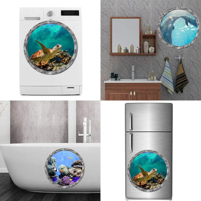 Under The Sea Nature Scenery Ocean Animals World Includ Sea Turtles Dolphins Coral 3 Pcs Removable