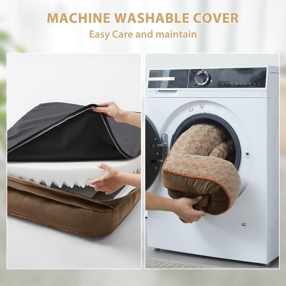 BFPETHOME Orthopedic Dog Beds for Large Dogs-Waterproof Sofa Dog Bed with Removable Washable Cover
