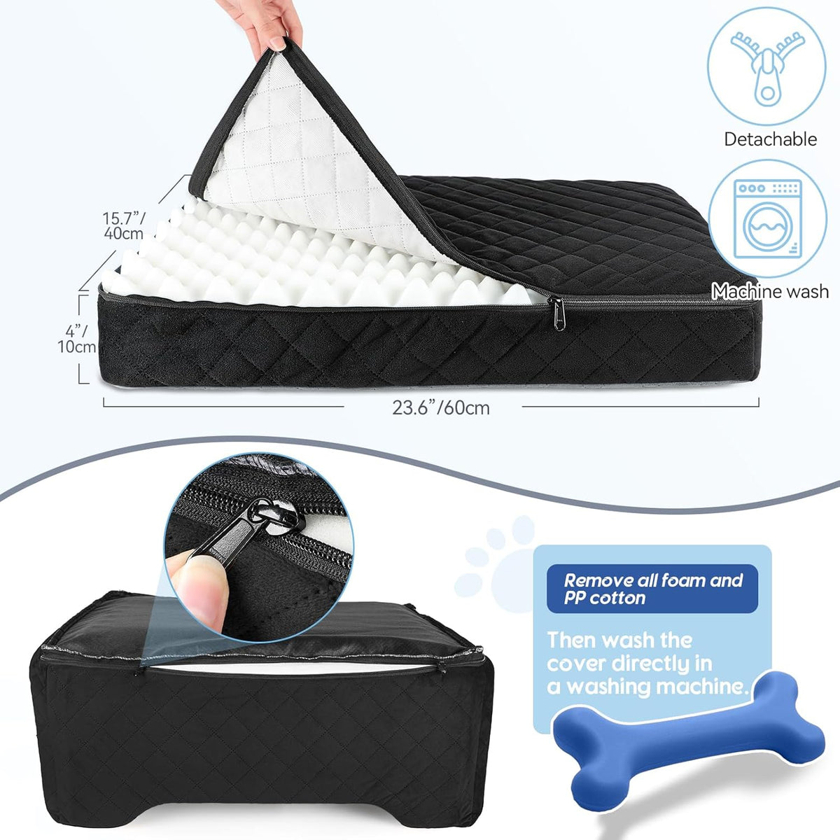 Dog Car Seat for Medium/Large Dogs,Dog Booster Seat for Dog Under 50lbs or 2 Small Dogs, Detachable