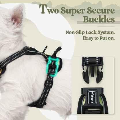 rabbitgoo Dog Harness No Pull with 2 Leash Clips, Adjustable Soft Padded, Reflective Oxford No