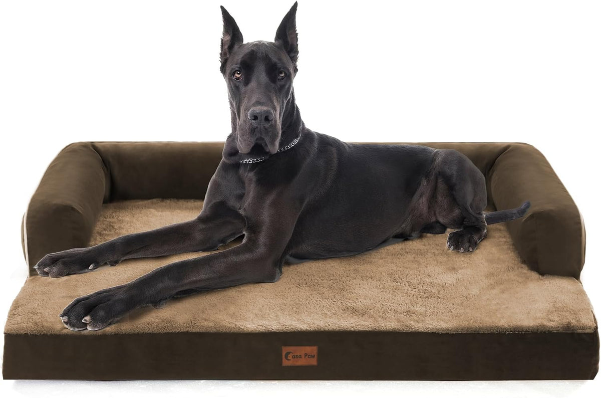 XXL Dog Bed with Bolsters, Waterproof Orthopedic Dogs Beds for Extra Large Dogs, Memory Foam XLarge