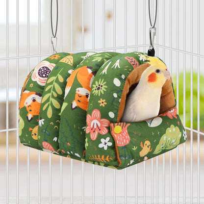 Wontee Bird Nest House Winter Warm Snuggle Hut Bird Bed Hanging Hammock for Parrots Budgies