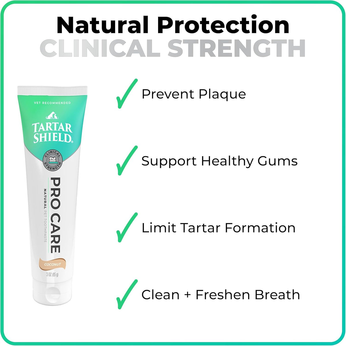 Tartar Shield Pro Care – Natural Enzymatic Pet Toothpaste – Protects Against Plaque & Tartar