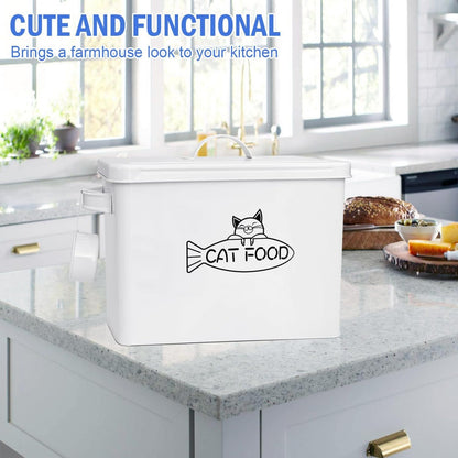 Large Dog and Cat Food Storage Container, Farmhouse Pet Food Storage Containers with Lid and Dry