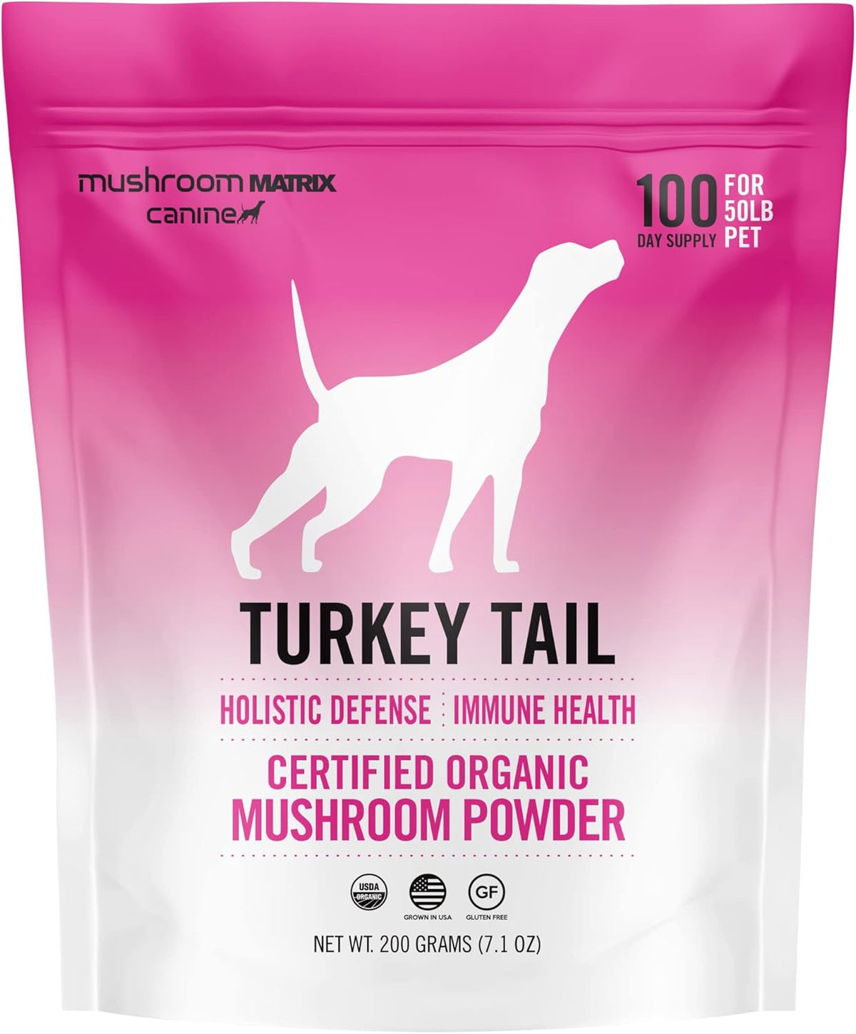 Om Mushroom Matrix Turkey Tail Mushroom Pet Supplement Powder, Provides Immunity Support & Holistic