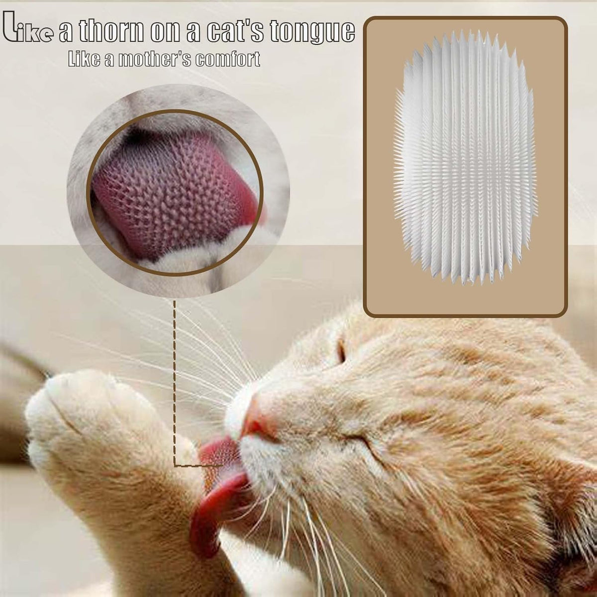 SoarExcelleryy Soft Fur Cat Brush - Over 1000 gentle cat tongue brushes with prickly serrations