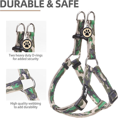PUPTECK No Pull Dog Harness Soft Adjustable Basic Nylon Step in Puppy Vest Outdoor Walking with ID