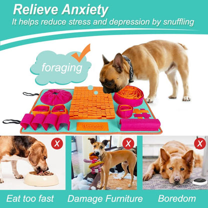 Vivifying Snuffle Mat for Dogs, Interactive Dog Enrichment Toys for Small Dogs and Cats Slow Eating