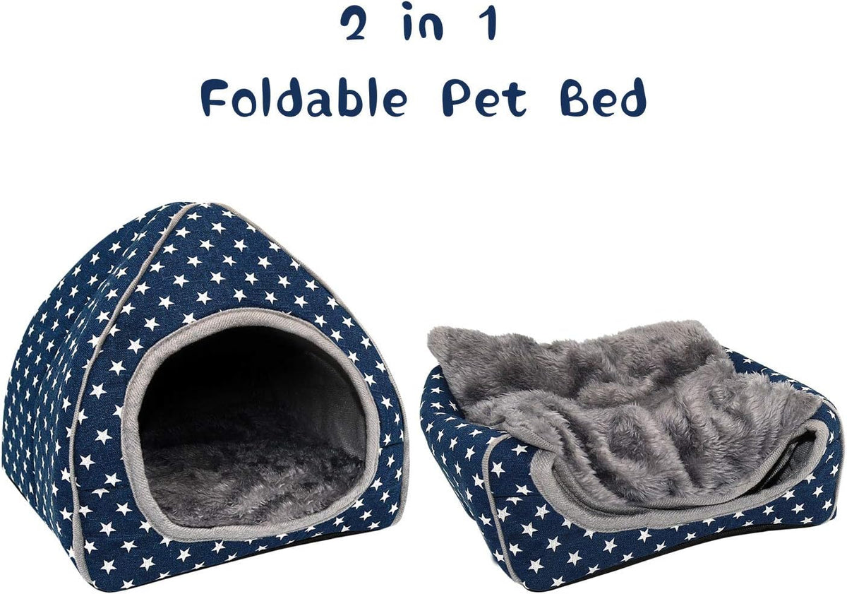 BWOGUE Guinea Pig House Bed Cozy Hamster Cave Large Hideout for Dwarf Rabbits Hedgehog Bearded