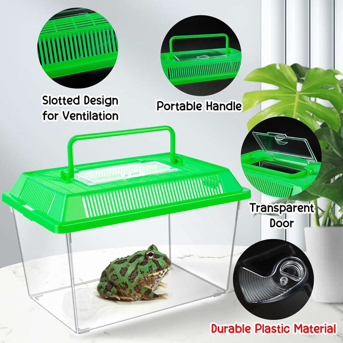 12Pcs Plastic Reptile Terrariums Carrier Cage, Tarantula Enclosure Snake Breeding Box Hatching