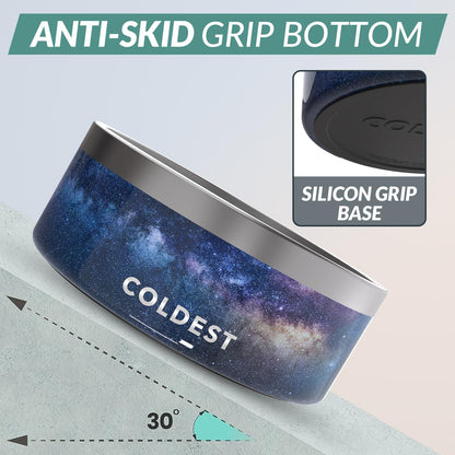 Coldest Dog Bowl - Anti Rust Metal, Non Slip, 3 Layers Insulated Stainless Steel Dog Bowls - Spill
