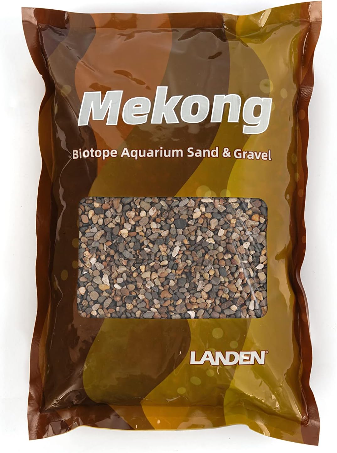 LANDEN Mekong Aquarium Brown-Black Sand 7lbs(2L), Aquarium Substrate Gravel, Pea Gravel for