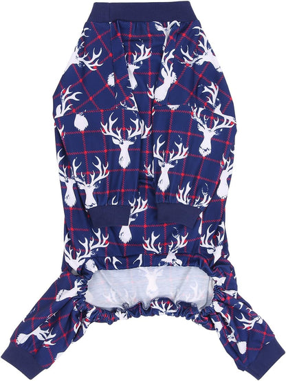 HDE Dog Pajamas One Piece Jammies Jumpsuit Pet Clothes Outfit Stretchy Lightweight Comfy Shirt Pjs