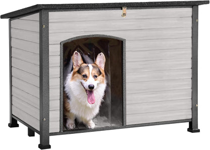 GUTINNEEN Chew Proof Dog House with Metal Iron Frame Outdoor Dog Kennel for Small Medium Large