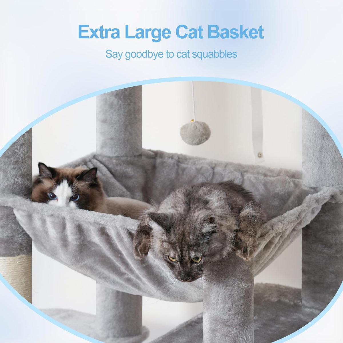 Hey-brother Tall Cat Tree Tower, Heavy Duty Scratching Posts with Large Platforms, Cozy Condos, Big