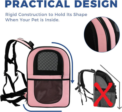 Apollo Walker Dog & Cat Carrier Backpack for 4-15lb Pets - Ventilated Safe Design with Padded Back
