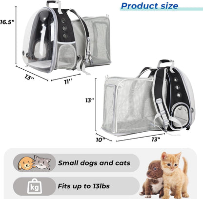 Lollimeow Cat Carrier Backpack, Bubble Expandable Backpack Carrier, Pets and Small