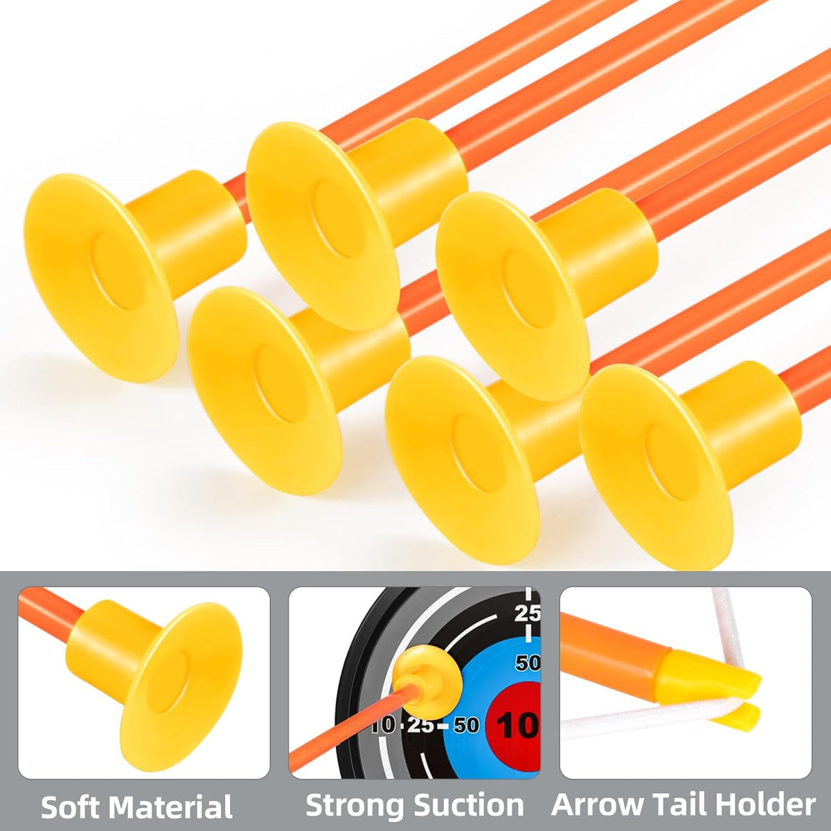 TEMI Bow and Arrow Set for Kids - Archery Toy Set - LED Light Up with Suction Cup Arrows, Target &