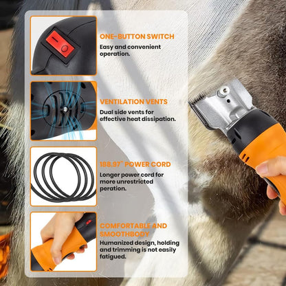 Horse Clippers Professional Electric horse Grooming Kit, Shaving Equine Clippers for Horses Goat