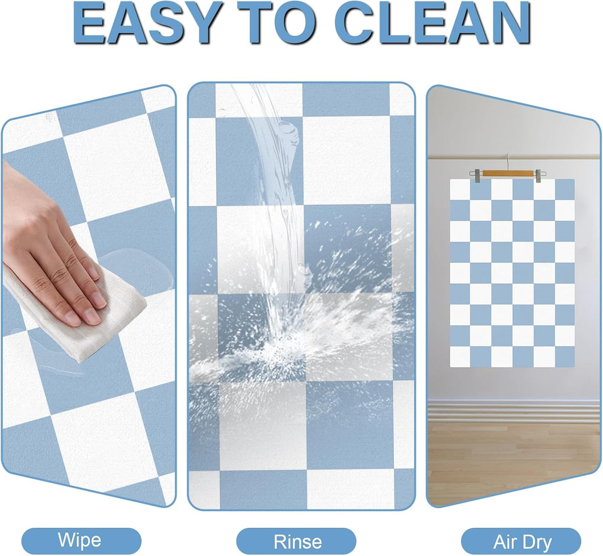 Pet Feeding Mat, 16"x 24" Absorbent Dog Food Mat, Checkered Cat Bowl Mats, Easy to Clean Pet