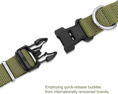 Mikivery Nylon Dog Collar with Quick Release Buckle Soft Adjustable Sturdy for Small Medium Large
