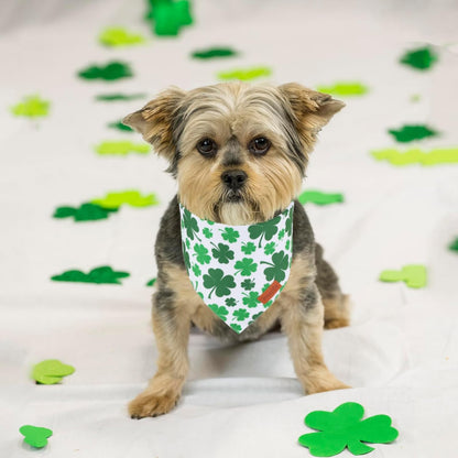PTDECOR St. Patrick's Day Dog Bandana, Reversible Dog Scarf, Multi Size Offered, Green Shamrock Pet