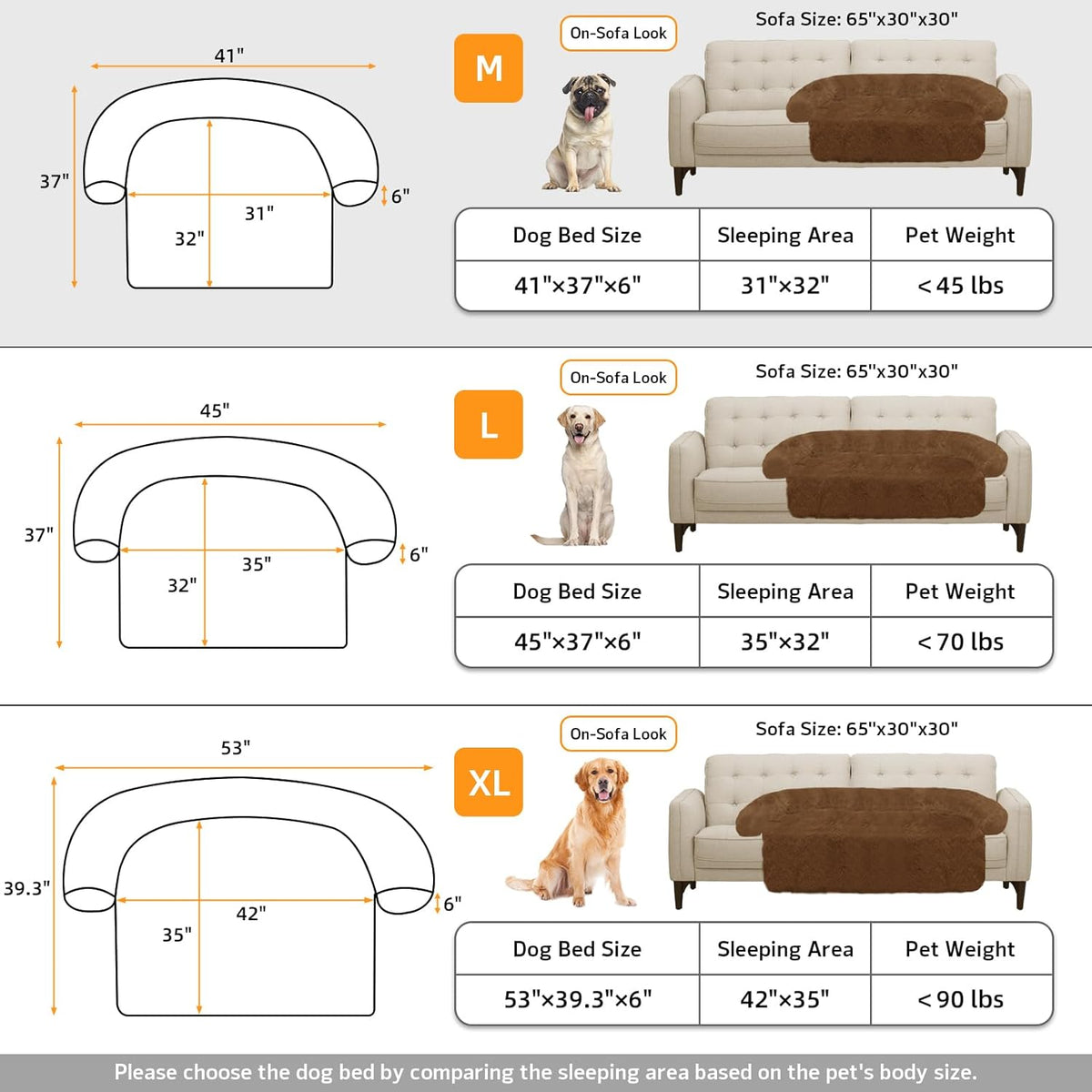 GGIB Calming Dog Bed Fluffy Plush Dog Mat for Furniture Protector with Removable Washable Cover for