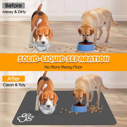 Dog Food Mat, 39.4"x31.5" Largest Absorbent Dog Mat for Food and Water, Non Skid Cat Bowl Mat, No