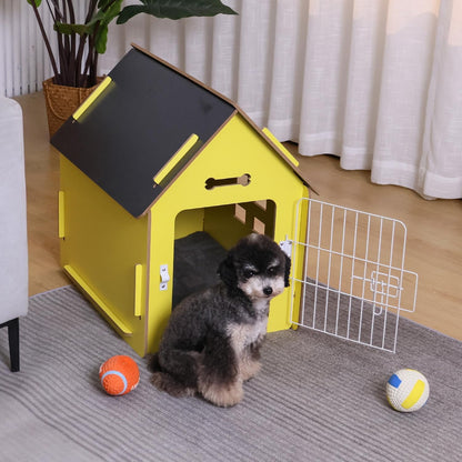 Dog House Indoor for Small Dogs or Cats, Cozy Wooden Design, Small Indoor Bed House, with Air Vents