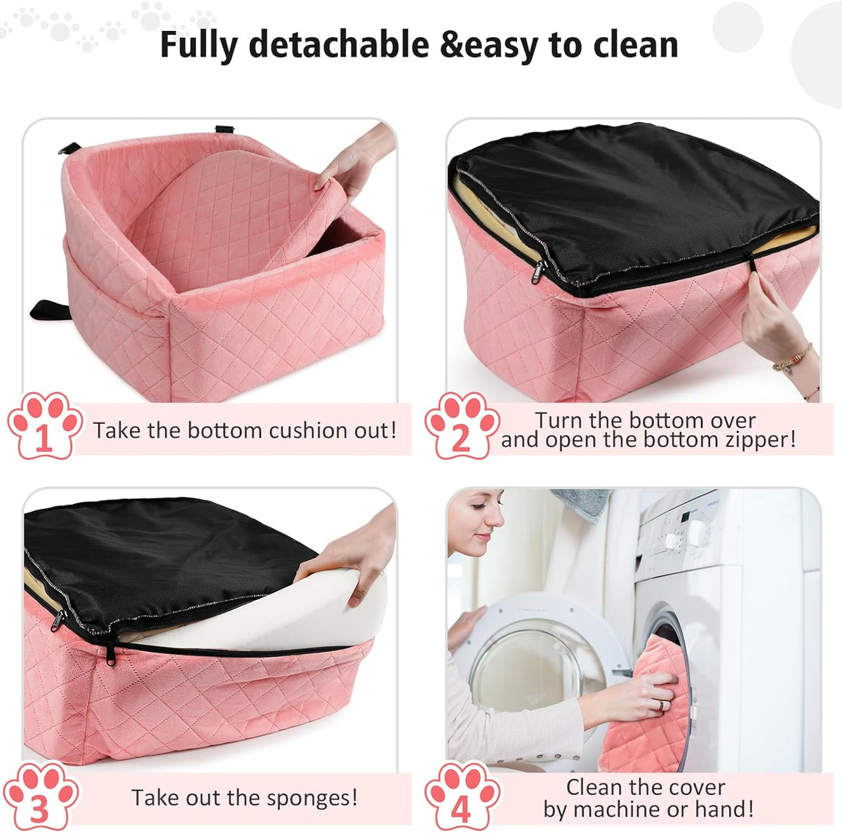 Dog Car Seat for Small Medium Dogs,Detachable Washable Dog Booster Seat Under 30lbs, Pet Car Seats