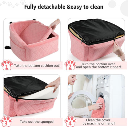 Dog Car Seat for Small Medium Dogs,Detachable Washable Dog Booster Seat Under 30lbs, Pet Car Seats