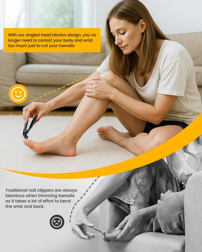 BEZOX Toe Nail Clippers for Thick Nails for Seniors with Safety Lock – Ergonomic Design Curved