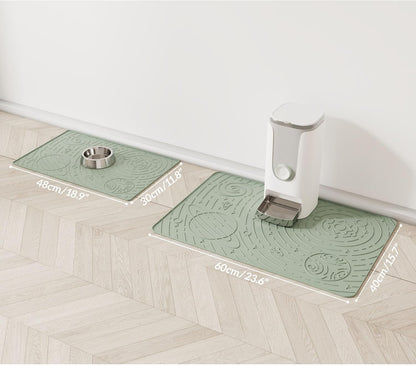 OHMO Dog Food Mat, Silicone Waterproof Cat Food Mat, Non-Skid Spill Proof Pet Feeding Mat for Food