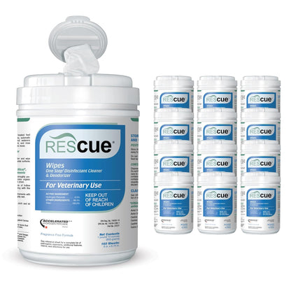 REScue One-Step Disinfectant Cleaner & Deodorizer Wipes for Vet Use – Cleaner for Kennels, Litter