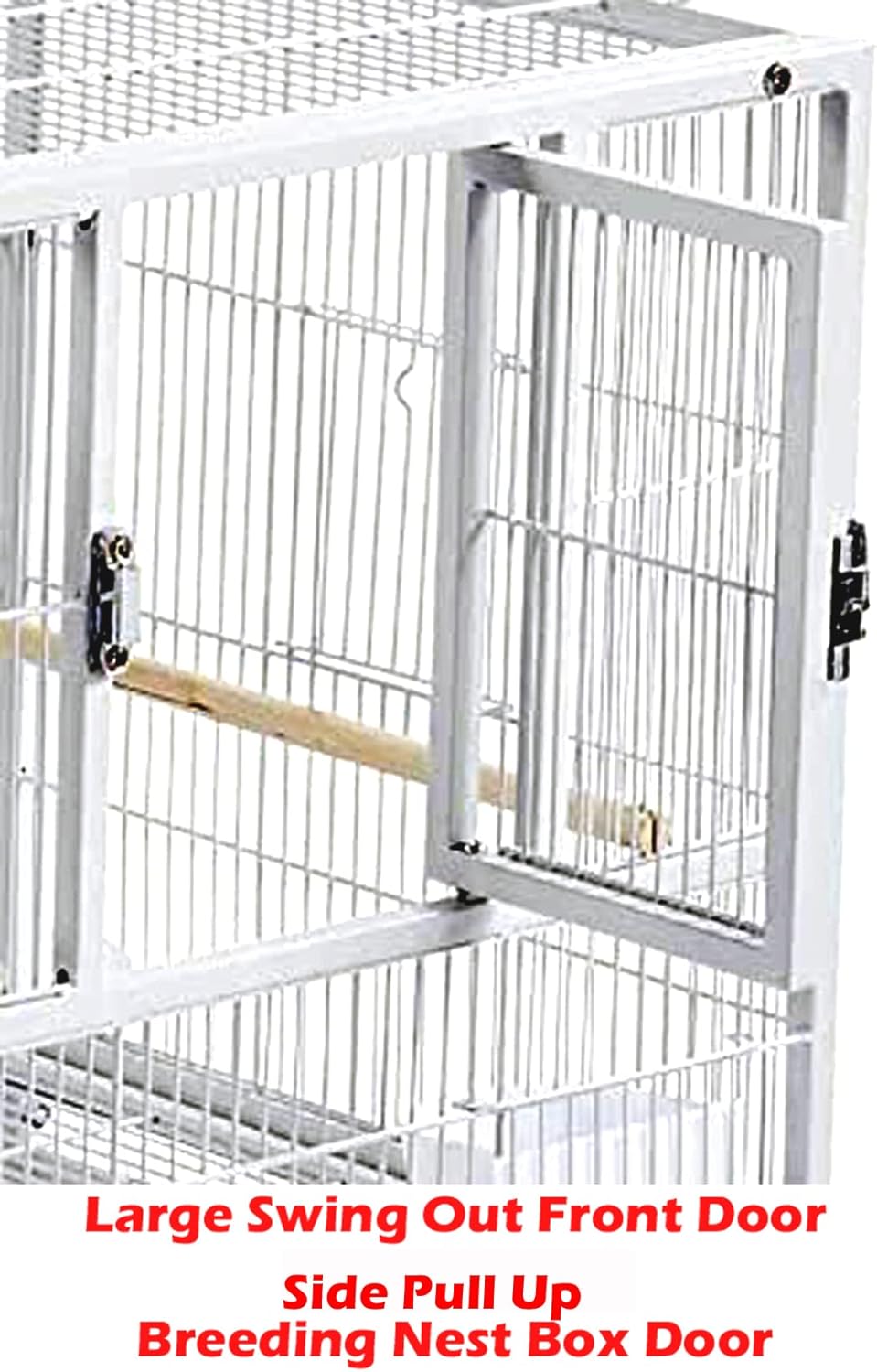 Combo Breeding Stacker Center Divided Breeder Bird Flight Double Rolling Cage with Side Breeding