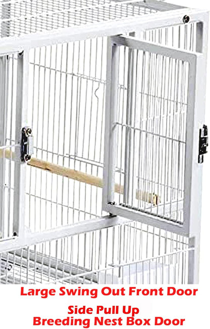 Combo Breeding Stacker Center Divided Breeder Bird Flight Double Rolling Cage with Side Breeding