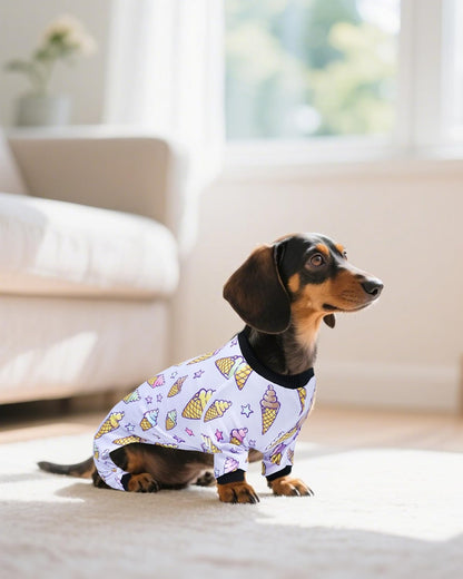 PET SHOW 4 Pack Small Dog Pajamas Watermelon Doggies Soft Stretchy PJs Whale Ice Cream Jumpsuit