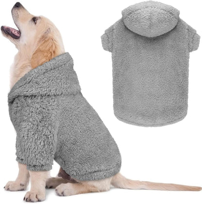 Fuzzy Dog Sweaters for Small Dogs Soft Double-Sided Plush Fleece Pet Sweater Dog Hoodie Clothes