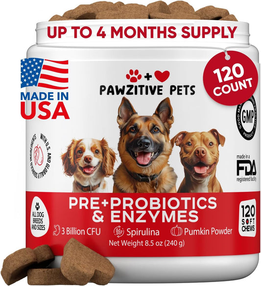 Probiotics for Dogs Digestive Health - Probiotic Chews for Gut Health, Itchy Skin Yeast, Diarrhea