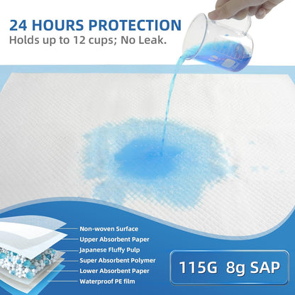 50 Count Extra Large Chucks 36"x36" Thicken Elderly Adults Incontinence Bed Pads Disposable, Heavy
